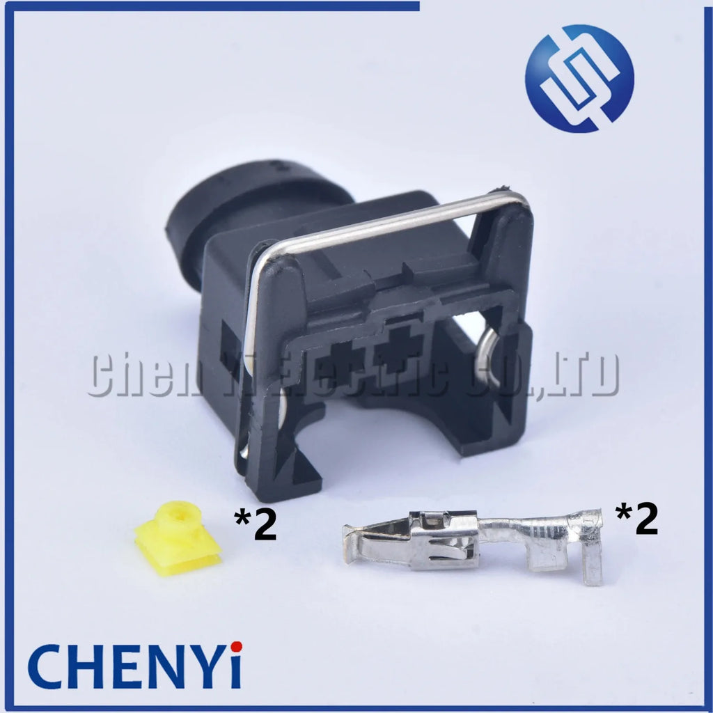 5set 2 Pin EFI Fuel Injector  Automotive waterproof connector Plug With Rubber Boot