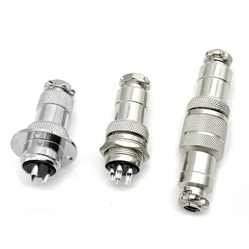 GX12 GX16 GX20 Aviation Connector Plug Socket Set, 2–15 Pin Male Female Circular Docking Connector for Electrical Equipment
