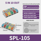 SPL-42/62/63/82/93 3/2-in 8/6/4-out Fast Wiring Terminal Multi-functional Parallel and Branch Docking Terminal Wire Connector