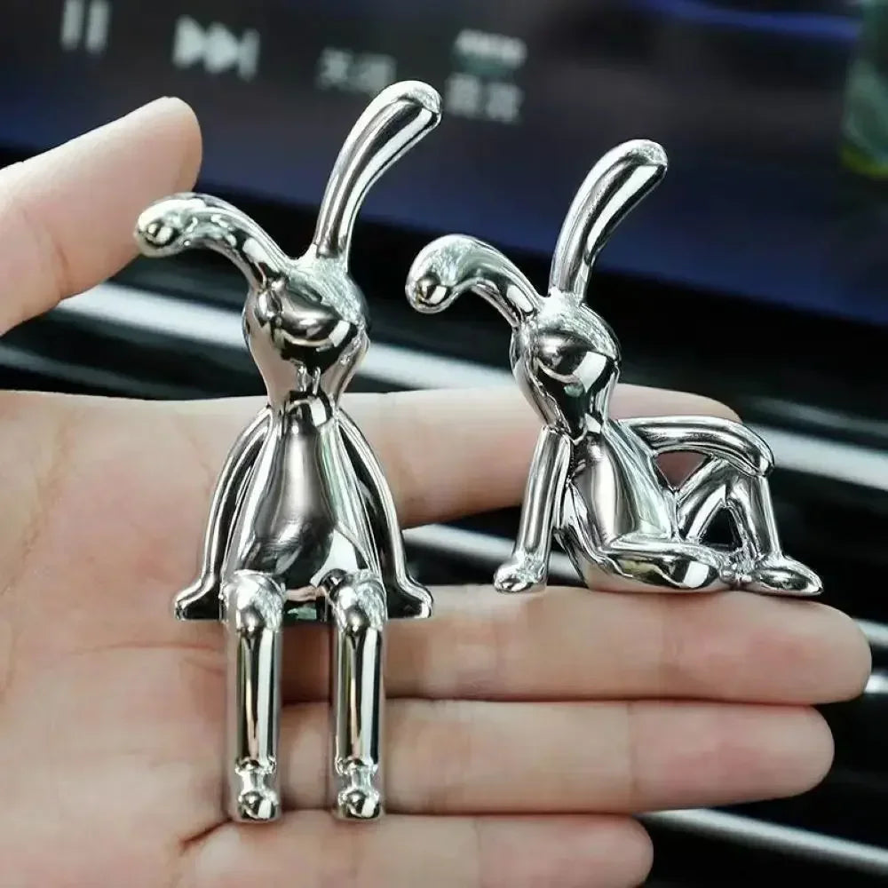 Rabbit Figurine Long-Eared Rabbit Statue Home Office Desktop Decoration Car Central Control Easter Bunny Art Ornaments Amagi