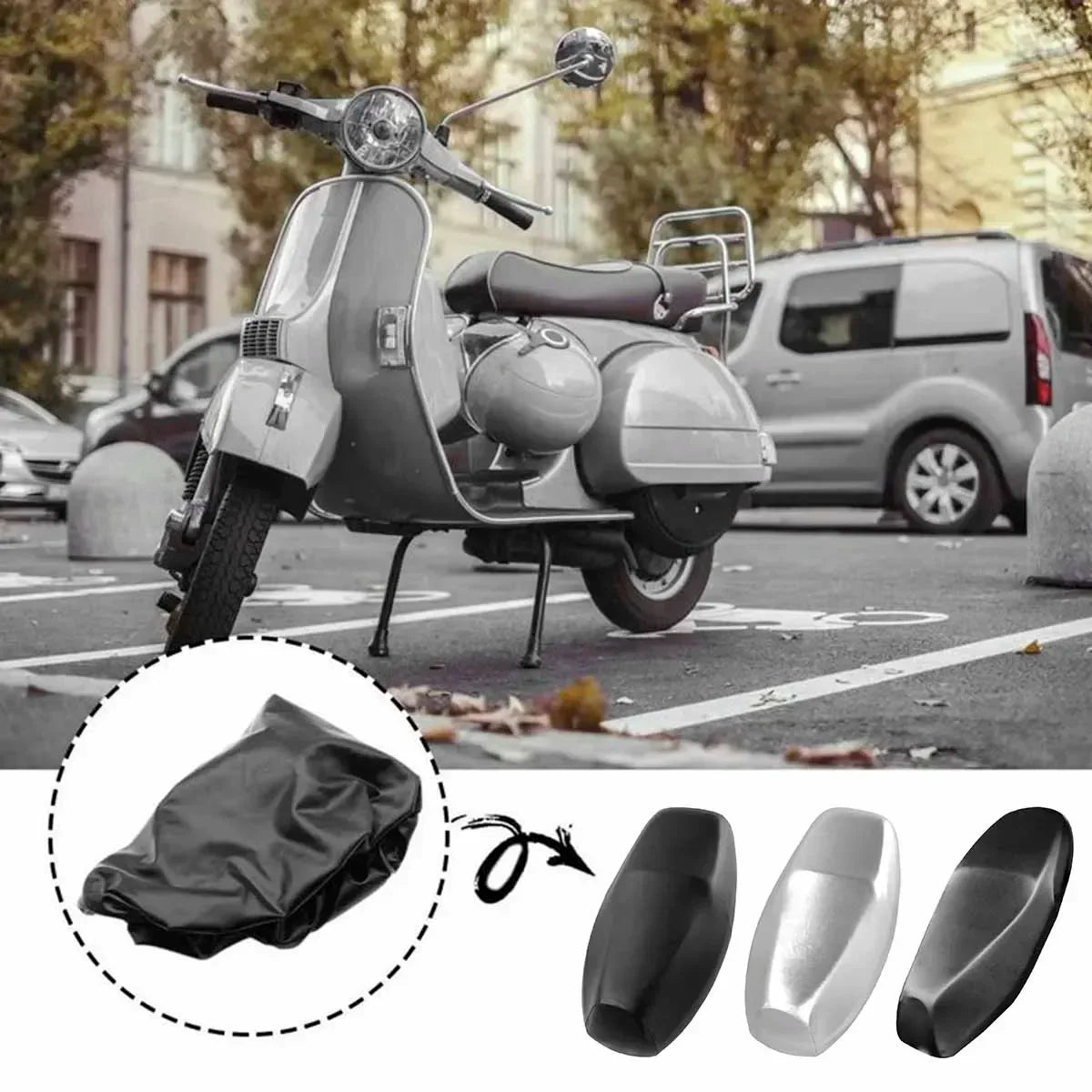 Motorcycle Seat Cover Elastic PU Leather Scooter Waterproof Dust Protector Sun Cover Universal Motorcycle Seat Protector Amagi