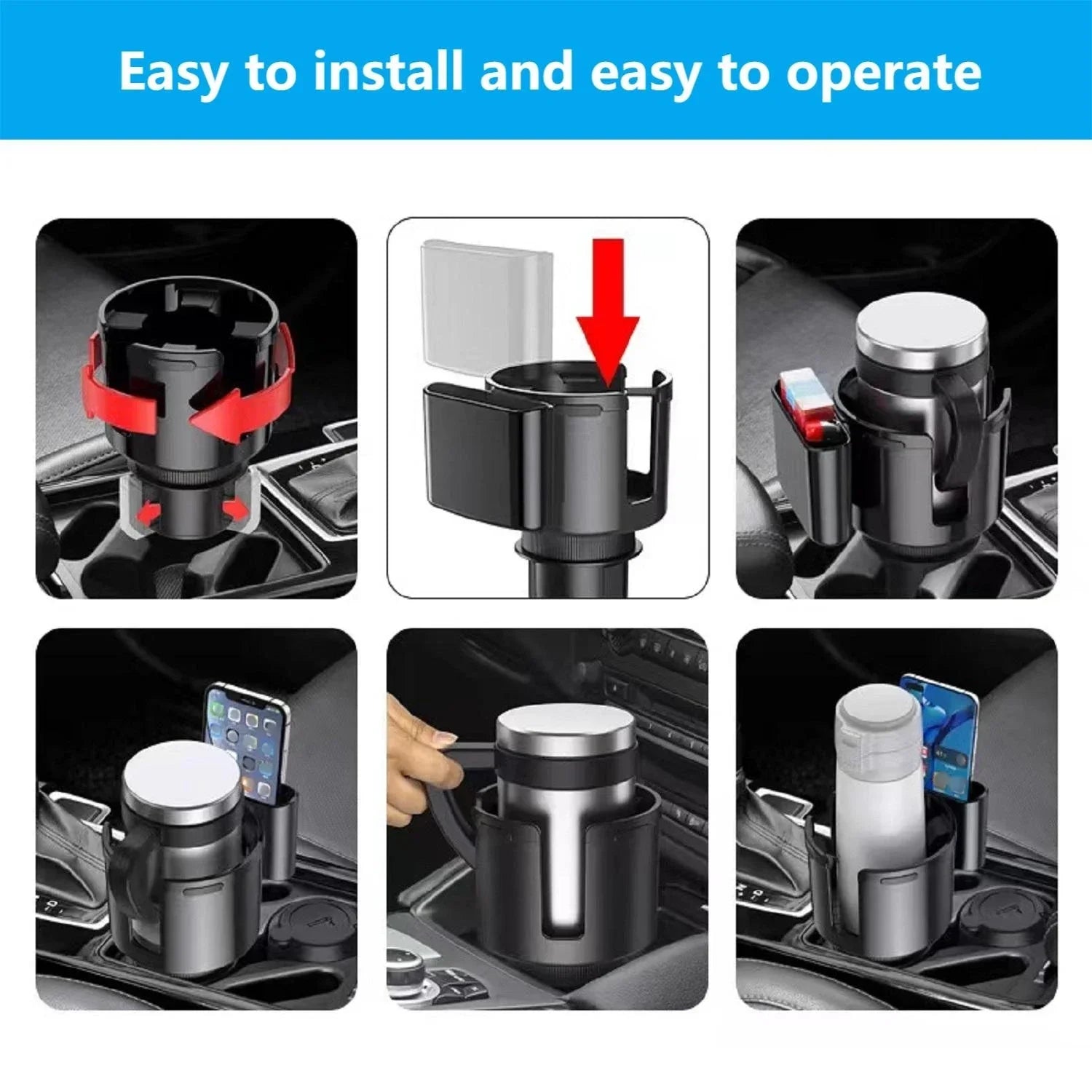 Cup Holder for Cars Large Adjustable Car Holder Expander Vehicle Mounted Universal Model Cups Holder Auto Storage Supplies Amagi