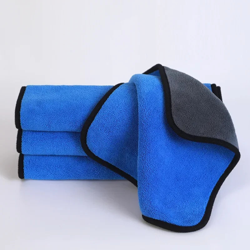 1-5 Pcs Microfiber Car Washing Towel Soft Quick Drying Windows Mirrors Wiping Rags Home Double Layer Cleaning Cloths Amagi