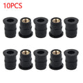 10PCS Motorcycle Windshield Rubber Nuts Fastener M5 Vibration Damper Panel Mounting 5mm Accessories Bolt Screws Fastener