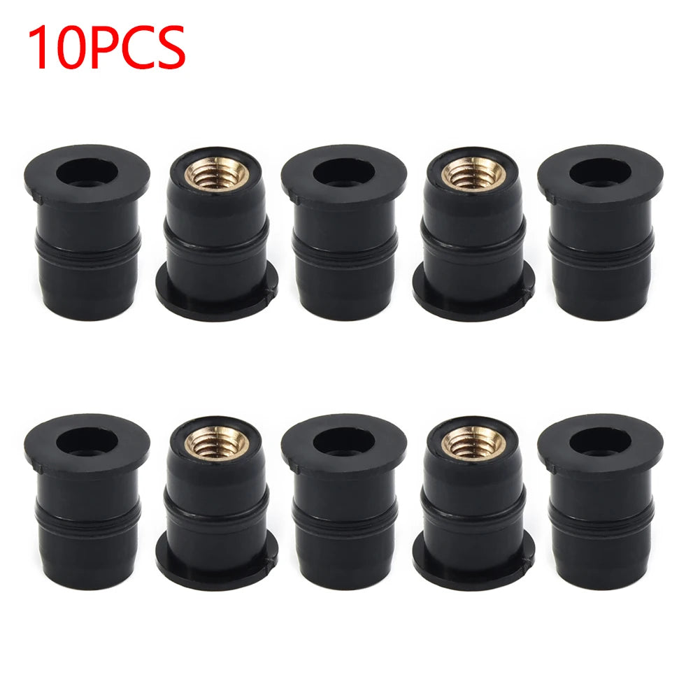 10PCS Motorcycle Windshield Rubber Nuts Fastener M5 Vibration Damper Panel Mounting 5mm Accessories Bolt Screws Fastener