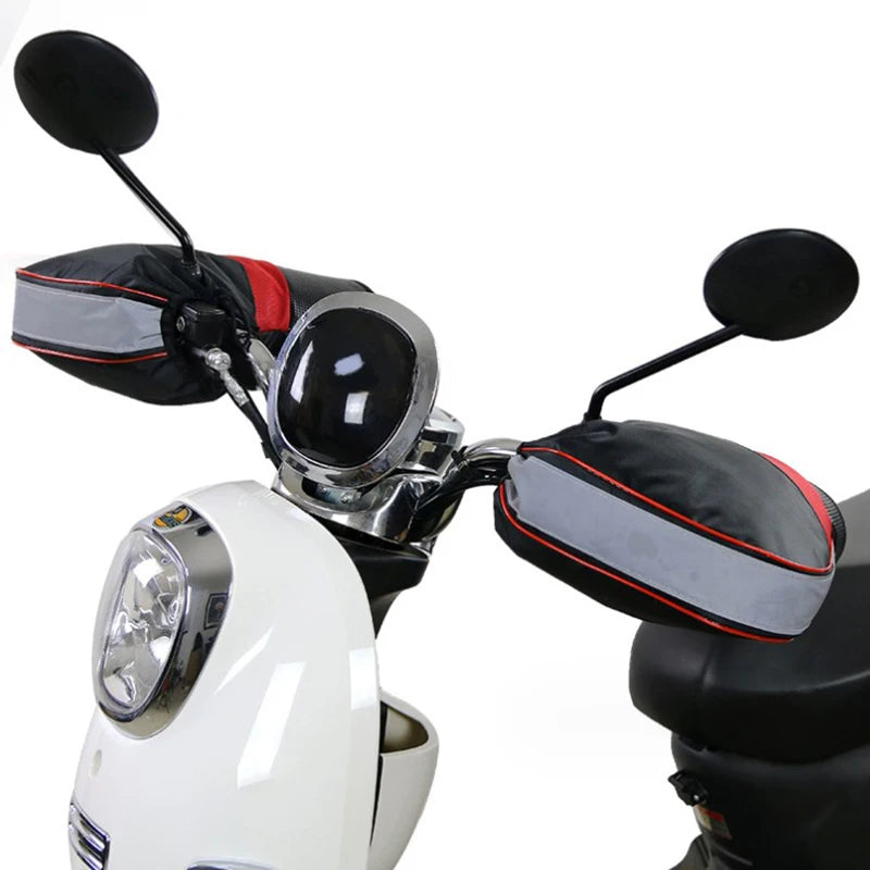 1Pair Motorcycle Handlebar Muffs Protective Motorcycle Scooter Thick Warm Grip Handle Bar Muff Rainproof Winter Warmer Gloves