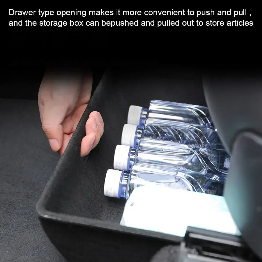 Spacious for Tesla Model Y Custom-Fit Storage Box Large Capacity Concealed Organizer with Premium Felt Sliding Drawer New Amagi