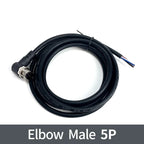 2m M12 Waterproof Sensor Cable, Male & Female Connector, 4/5/8/12 Pin, Integrated Injection Molded for Industrial Automation