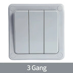 IP66 Outdoor Wall Switch 16A Weatherproof Push Button - 1/2/3 Gang Electrical for Garden/Patio/Exterior Use