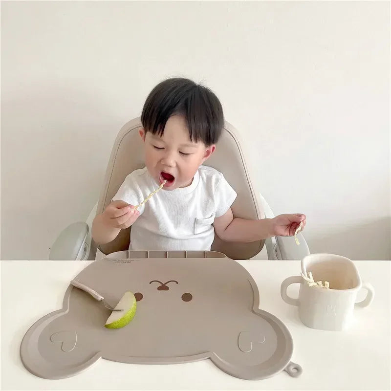 Non-Slip Table Mats Kids Placemats Baby Silicone Placemats with Catching Amagi