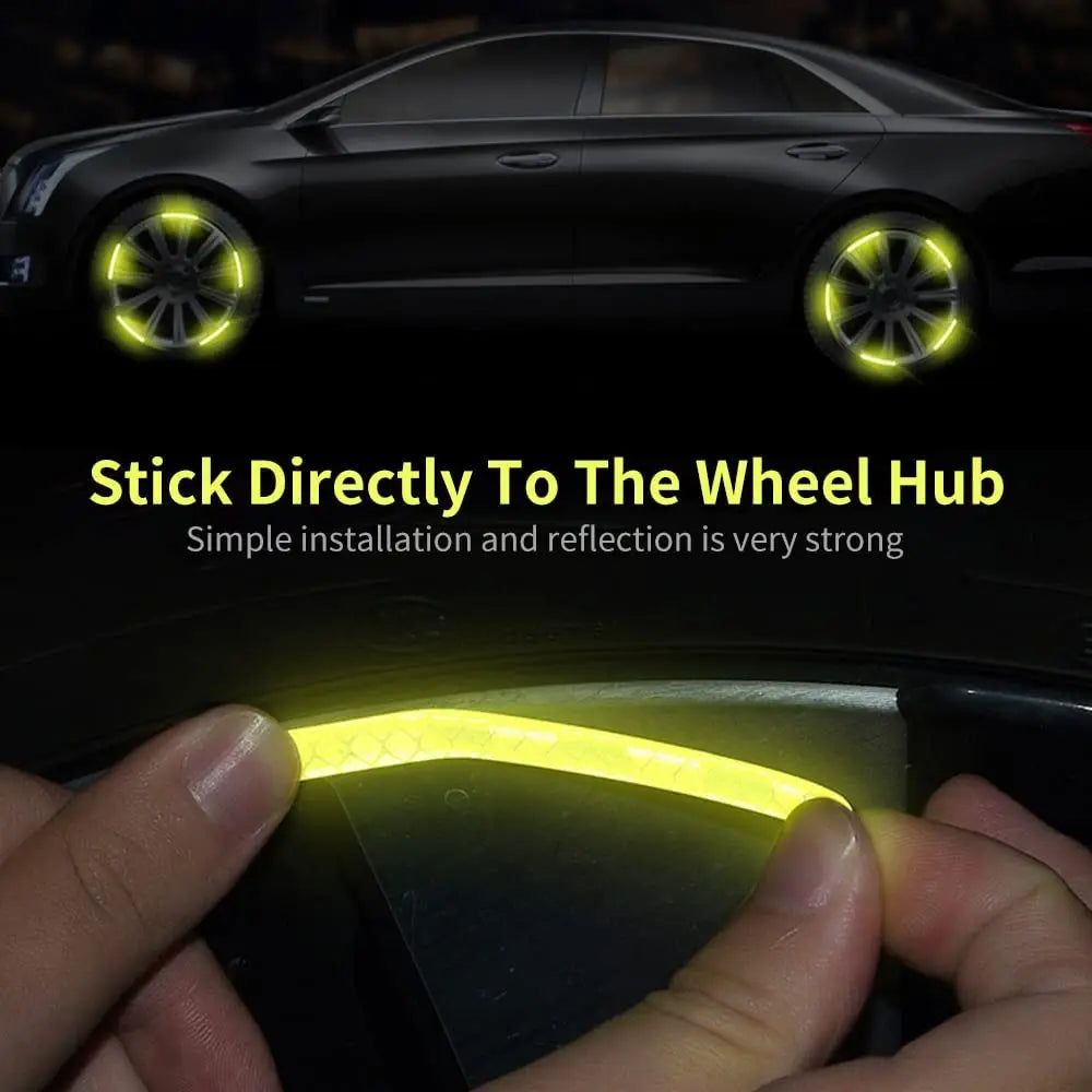 10pcs Car Wheel Hub Reflective Sticker Decorative Strips For Volkswagen Golf 4 5 7 6 Chevrolet Cruze Honda Civic Accord 2023