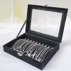 Black Jewelry Box Display Case for Rings Bracelets Earrings Necklaces with Lid Dustproof Glass Grid Storage Organizer Amagi