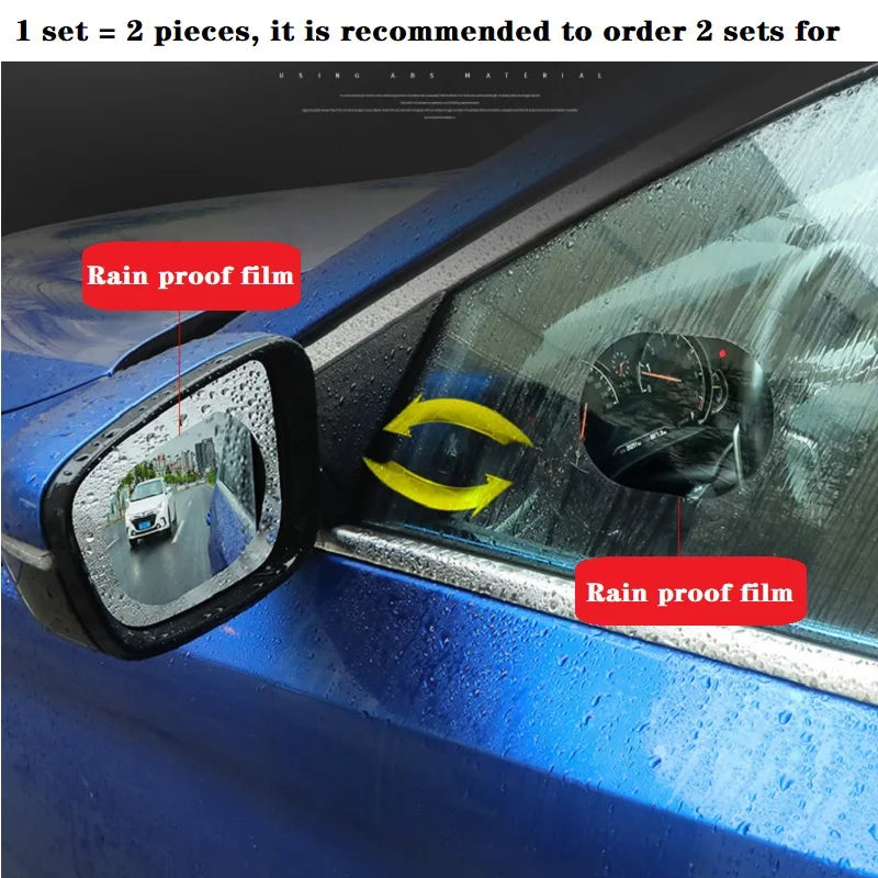 2pcs Rainproof Film Sticker Car Rearview Mirror protective Rain Proof Anti Fog Waterproof Sticker Car Window Transparent Sticker