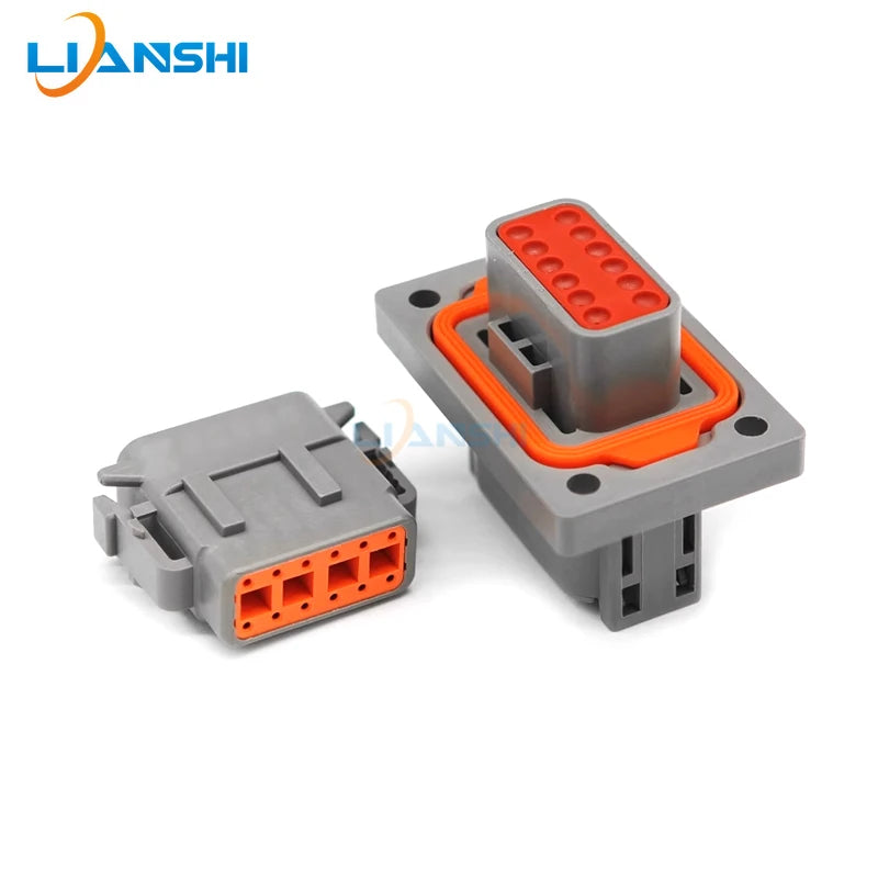 1-2303064-1 Automotive flange type waterproof plug DTM04-12PA-L012 with flange fixed connector with terminal DTM06-12SA
