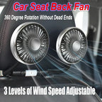 Car Fan Cooling Dual Head Type-c Usb Car Fan 3 Speeds Adjustable Auto Cooler Air Fan With LED Lights Car Accessories Amagi