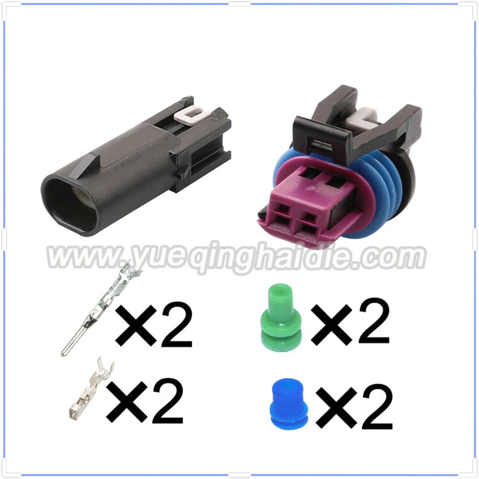 Delphi 2 Pin Connector Waterproof 1.5mm Male Female Connectors Automotive Terminal Wiring Harness Cable Socket 13543639 15449028