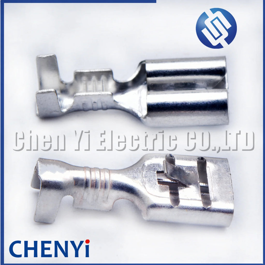 50 Pcs 6.3 series auto wire Brass tin plating terminal For fuse connector crimp loose pins Female terminals