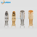 100set of 4.0 male and female bullet heads with protective sleeves, brass natural-color tin-plated docking bullet heads, male