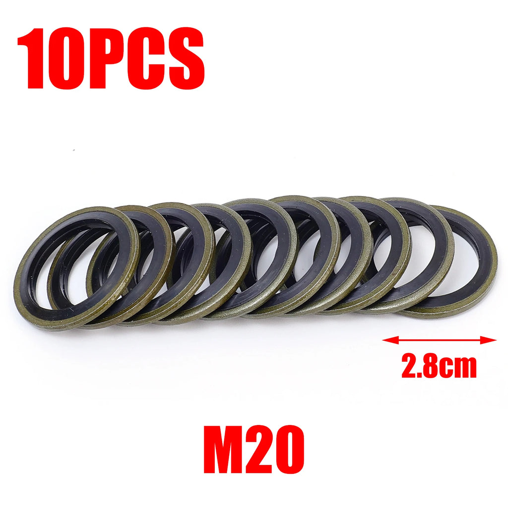 Non-Slip Car High Pressure Fuel Line Drain Plug Gasket Universal Oil Pan Gaskets Accessories Seal M6/M8/M10/M12/M14/M16/M18/M20