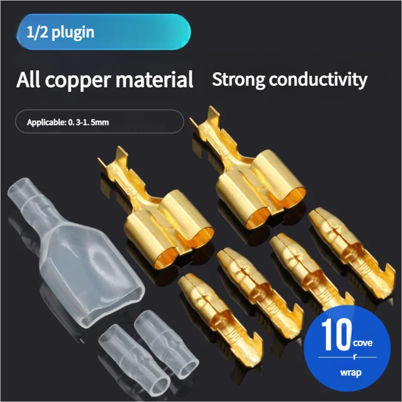 Automobile butt terminal flame retardant sheath diameter 4MM bullet male and female connector wire connector 30 sets