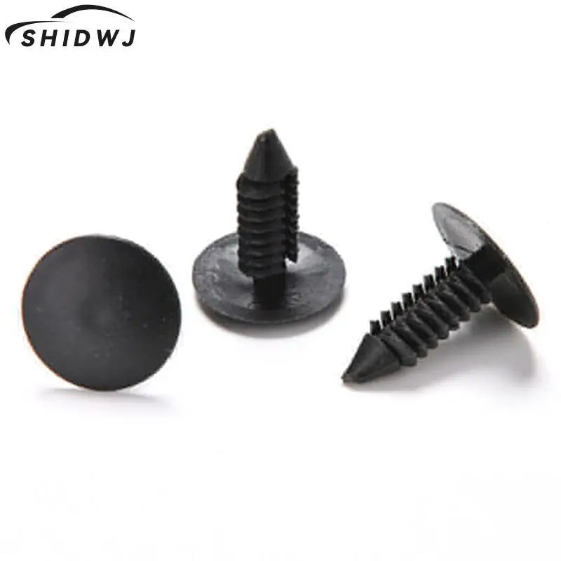 Hot sale 100pcs Car Vehical Plastic Rivet Clip Fastener Balck Color 6mm Dia Door Trim Panel Black  For Car Vehical