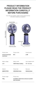 Car 3 in 1 Portable Fan Handheld Neck Desk Fan 5 Speed Digital Display Ultra Quiet Makeup Fan for Women Desktop Clip Office Amag