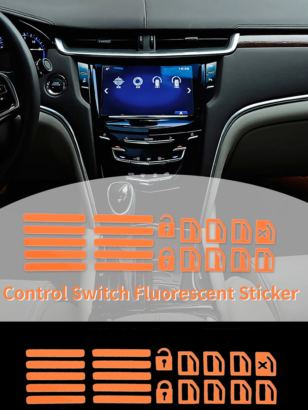 Car Control Switch Button Fluorescent Sticker Window Lifter Luminous Button Sticker Auto Interior Decal Decor Accessories 1-5PCS