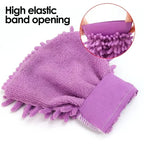 1/3/5PCS Microfiber Car Wash Double-faced Glove Soft Mesh Random Color Detailing Chenille Waterproof Mitt Car Cleaning Tool