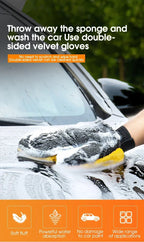 Car Washing Gloves Double Sided Coral Fleece Thickened Super Absorbent Car Wiping Gloves Cleaning Tools Amagi