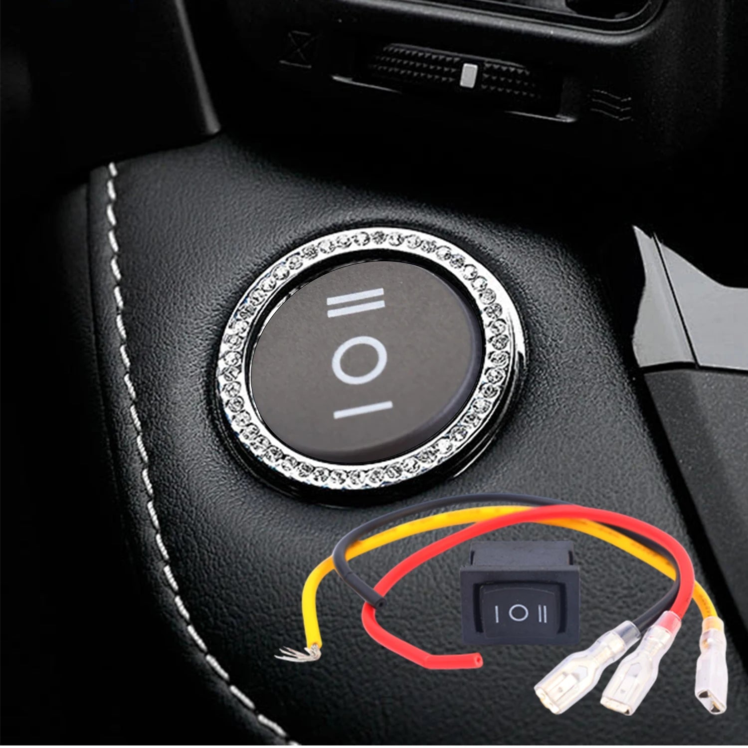 1/2PCS 12V Round Rocker Switch DC SPDT Circle Toggle Switch with Wires for Auto Marine Boat Switches Modified 3 Pin ON Off ON