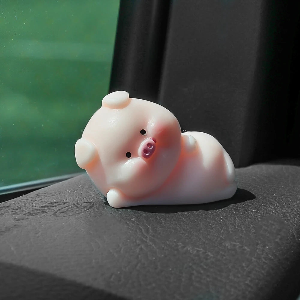 Car Mini Pig Ornaments Auto Center Console DIY Decoration Pendant Cartoon Resin Piglet Home Figurines Miniatures Desktop Decor