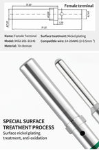50Pcs DT 1.5mm Series Pin Contact 0462-201-16141 0460-202-16141,Stainless Steel 16AWG Deutsch Crimp Solid Female/male Terminals