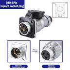 PLS20 WS20 TP20 Aviation Connector 20mm Opening Diameter 2-12 Pin Male Female Circular Plug Socket Metal Shell Waterproof IP67