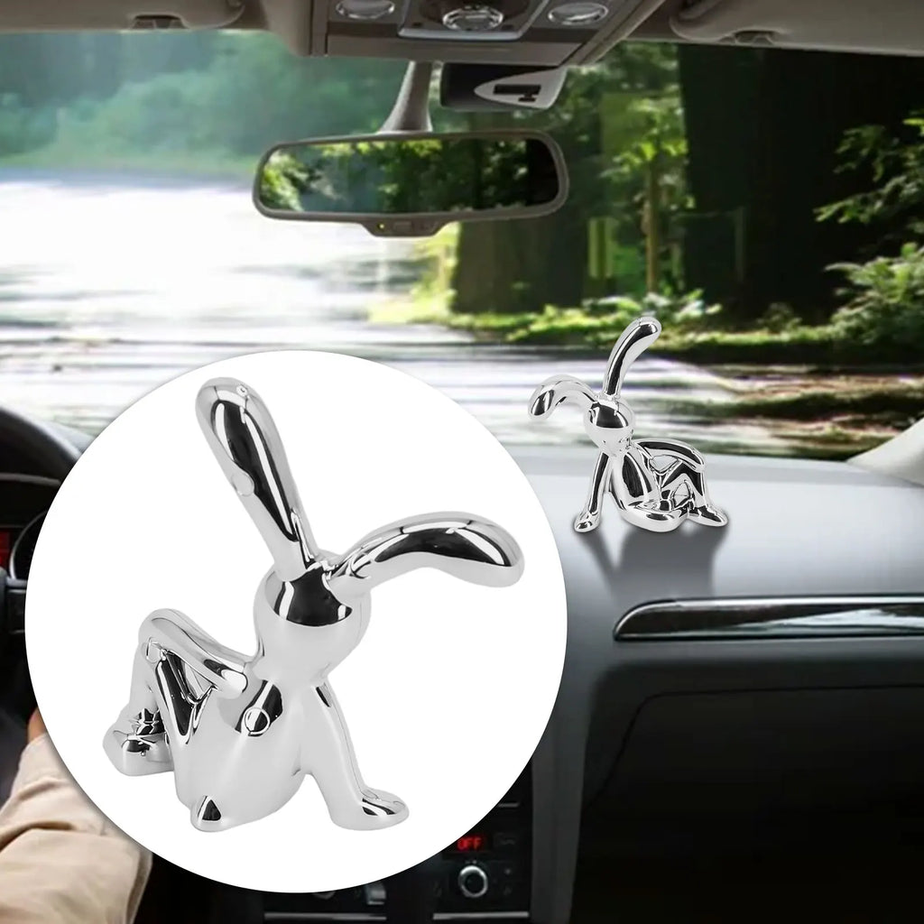 Cartoon Animal Rabbit Car Interior Center Console Decoration Personality Dining Table Desk Creative Props Accessories