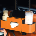 Universal Fit 4-in-1 Car Seat Organizer Tissue Holder Cup Slots Hooks Phone Holder Durable Multi-Functional Storage Box Vehicle