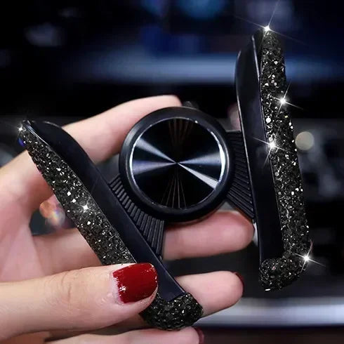 Car Phone Holder Women Diamond Crystal Car Air Vent Mount Clip Mobile Phone Holder Stand in Car Bracket Interior Amagi
