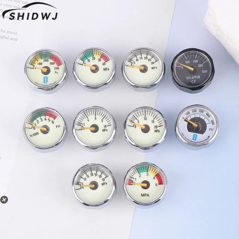 Air Mini Micro Pressure Gauge Manometer | Thread M10 M8 | 5MPA 10MPA 20MPA 30MPA 35MPA 40MPA 300BAR 3500PSI 5000PSI 6000PSI