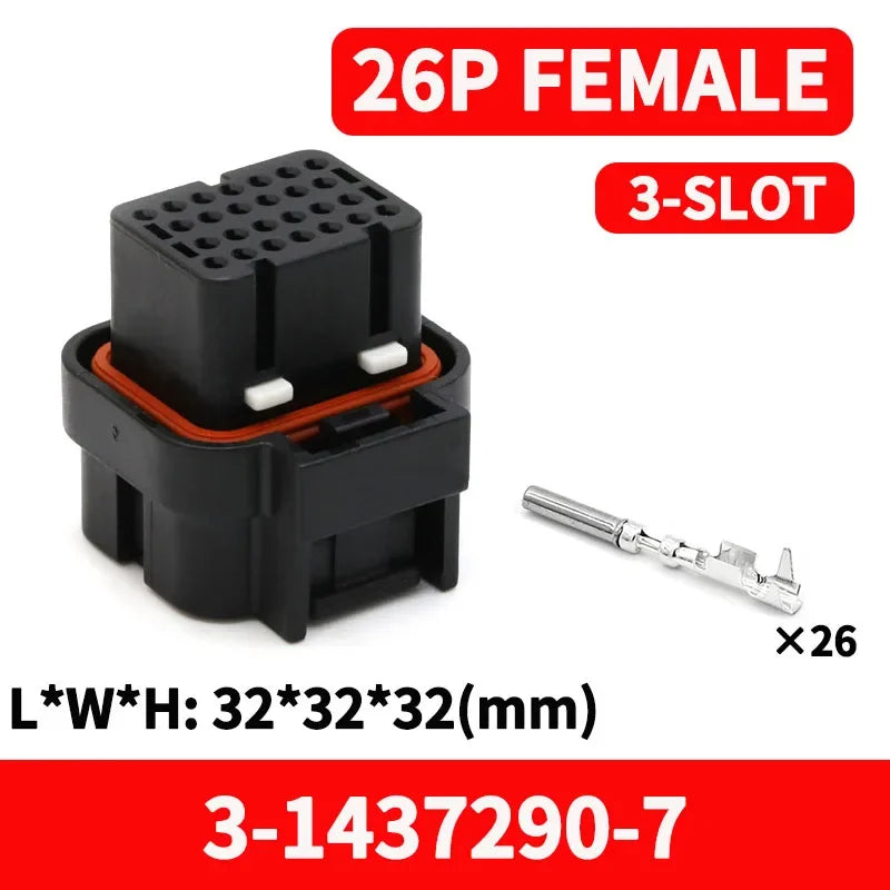 1/5/50PCS AMP Type ECU Automotive Board End Connector Waterproof Socket Harness Plug PCB Panel Flame Retardant 26P 34Pin 1437290
