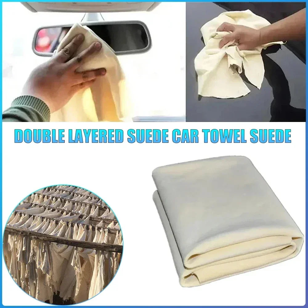 Car Wash Towel Chamois Clean Towel Natural Genuine Leather Cloth Auto Home Motorcycle Washing Care Quick Dry Super Absorbent Ama