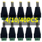 4/10/40PCS 12V DC Power Terminal Block Connectors, Plug Adapter for TV, CCTV Camera, LED Strip Light, SMD Wire Connection