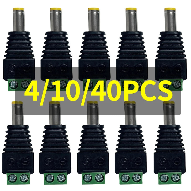 4/10/40PCS 12V DC Power Terminal Block Connectors, Plug Adapter for TV, CCTV Camera, LED Strip Light, SMD Wire Connection