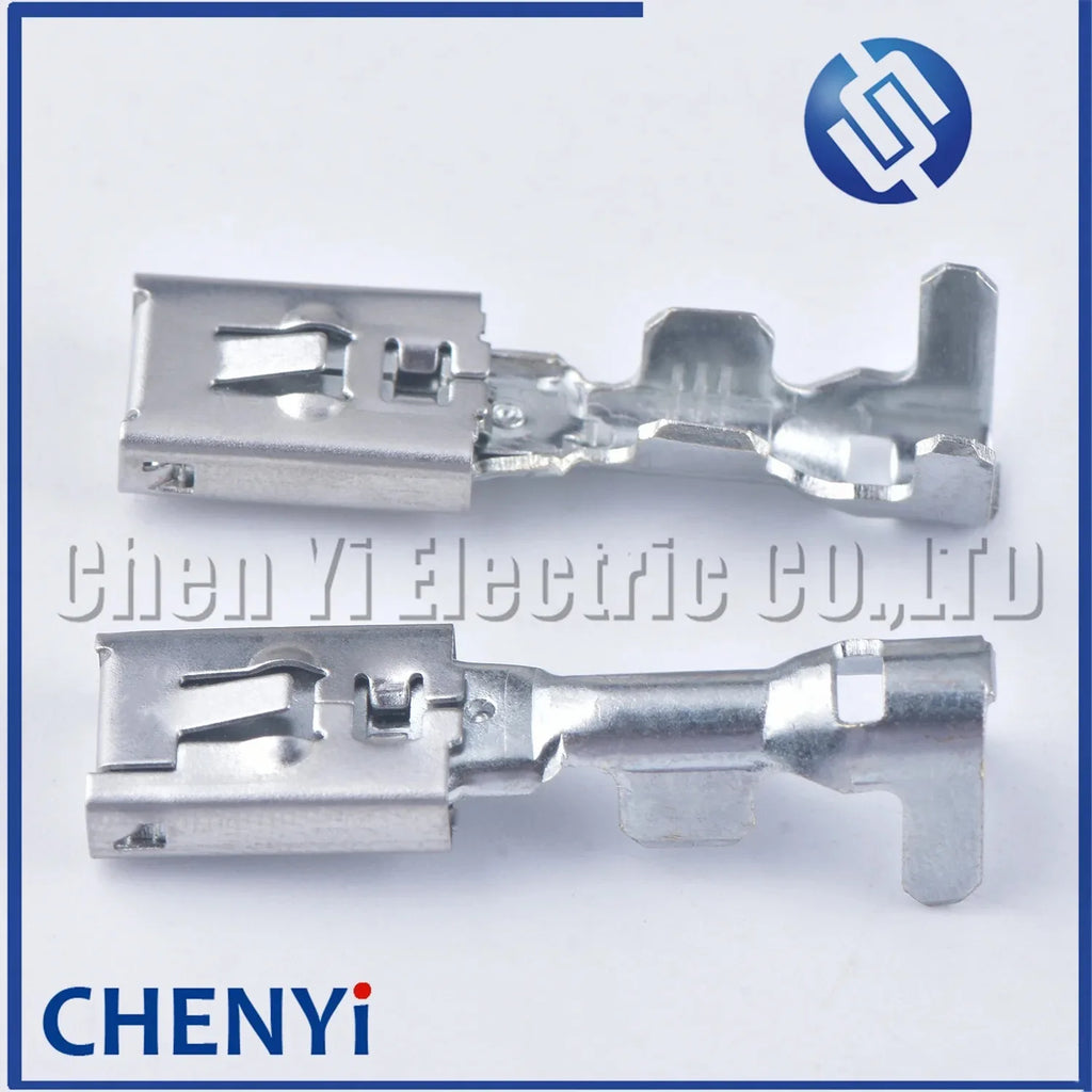 10 Pcs 6.3mm Composite Brass tin plating Wiring Terminal DJ6223-6.3C female Pin for Connector Plug Socket Fuse Box Wire Harness