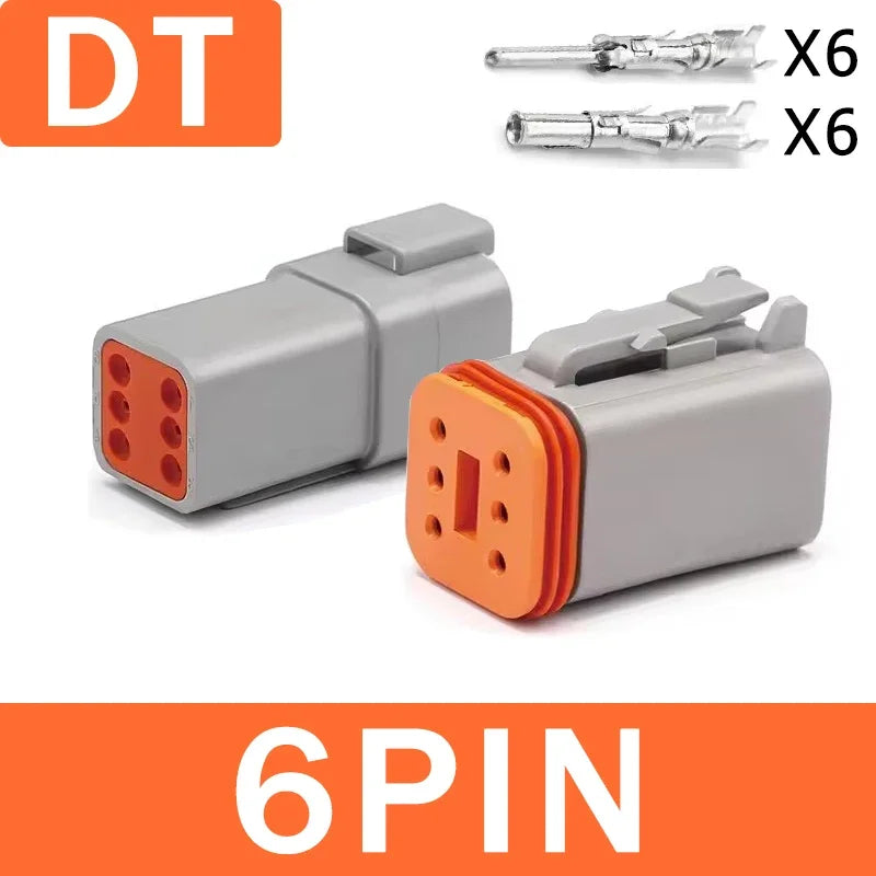 Deutsch DT/DTM/DTP/DTF Series Waterproof Connector 2-12Pin | Flange Mount for Automotive & Industrial Wiring Harness