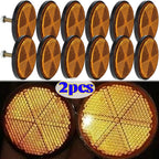 Round Motorcycle Reflector M6 Mounting Screw Night Warning Board for Dirt Bike Electric Scooter Bicycle Rear Tail Safety Lamp