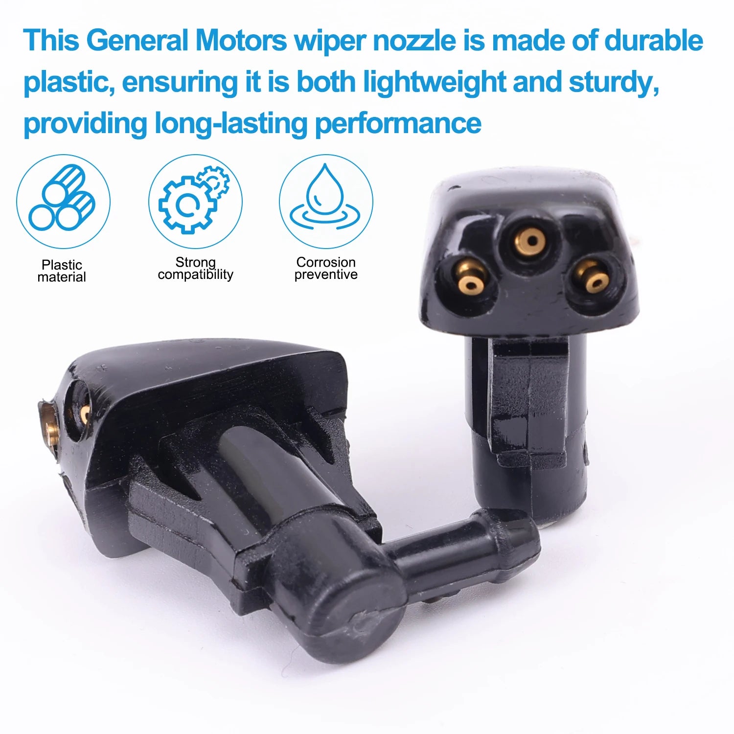 10/1Pcs Car Windshield Wiper Washer Spray Nozzle for Most Car Model Auto 3 Holes Windshield Washer Nozzles Wiper Water Spray Jet