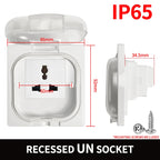 IP65 Waterproof Outdoor Socket- 16A High Power Wall Plate, 250V US/Thai Style 10A Receptacle, Bathroom & Weatherproof Electrical