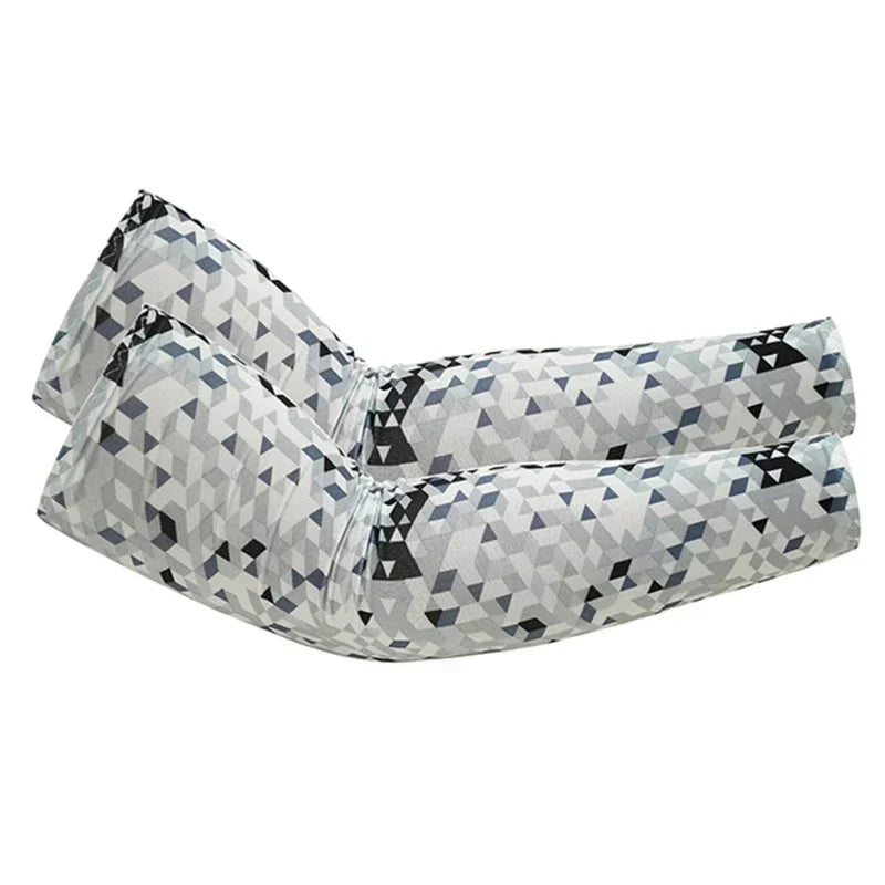 Camouflage Ice Silk Sleeve Cover Men Women Sun Protection Windproof Arm Sleeves Oversleeve for Outdoor Fishing camping Cycling