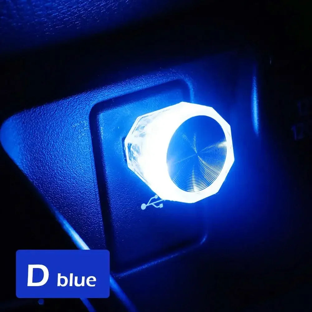 Car Cigarette Lighter USB Atmosphere Light LED Mini Colorful Night Light Wiring-Free Interior Lighting Supplies Accessories New