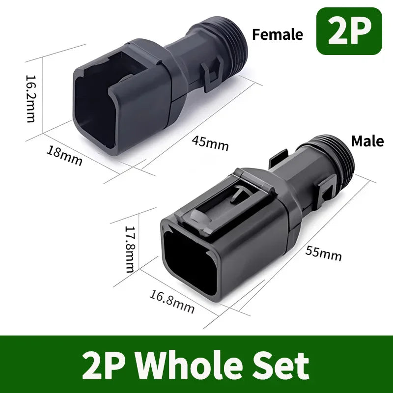 10/50 Sets 2-12P Male Female DT Connector Tail Clip Set with Corrugated Pipe Fixed Harness Clip,Protective Sheath 1011-235-0405