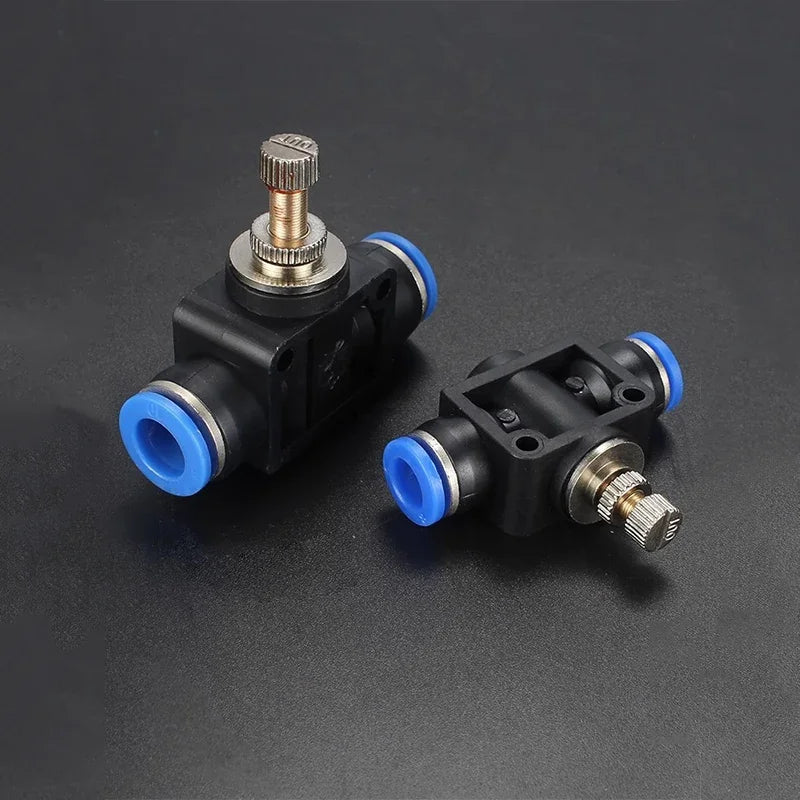 2PCS SA Throttle Valve - 4-12mm Air/Water Flow Control, Pneumatic Push In Fittings for Hose & Tube Speed Regulation